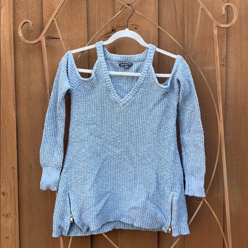 Periwinkle Blue Off the Shoulder Sweater